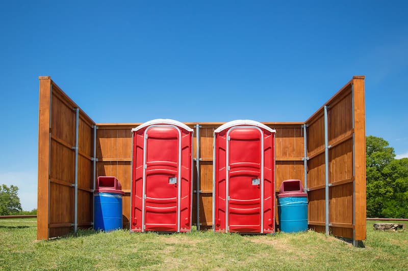 Short-term porta potty units staged for delivery in Florence, South Carolina